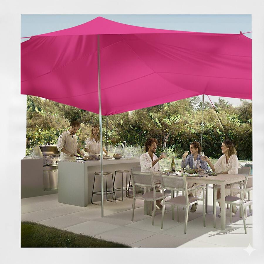 VINILMAX Lona Impermeable de 1.50x1m Uso Rudo con Protección UV para Exterior | Resistente a Polvo, Lluvia y Nieve | Ideal para Camiones, Obra y Construcción | Disponible en Varios Colores - Rosa Mexicano - Ver 1