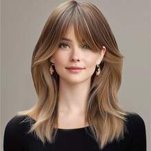 Peruca de fibra sintética elegante e fofa para estudante, corte bob moderno, tingida na parte superior, adequada para meninas de todas as idades, a roupa perfeita para sair no verão, adequada para todos os cenários