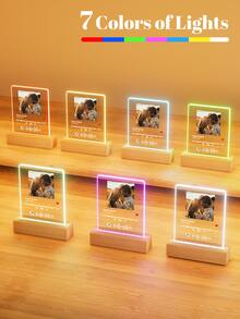 1pc Custom Music LED Night Light, Custom LED Music Plaque, Personalized Led Lamp With Picture And Wooden Base, Personalized Song Acrylic Plaque, Custom Picture Song Lamp, Music Photo Plaque Gift, Light Up Music Plaque, Valentines Gift, Couple Gift, First Wedding Anniversary Gift, Housewarming Gifts, Gift For Boyfriend/ Her/ Wife/ Husband Christmas Gift - Xiao Fang 1p+Fangtu Music 2 - View 4