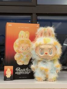 POP MART Labubu The Monsters "Rock The Universe" High Energy Series, 37cm Oversized Vinyl Face Soft Companion, Rainbow Pastel Aesthetic + Pearl Necklace + DIY Accessory Set, Soft Polyester Piece, Ugly-Cute Nordic Elf Design, Limited Edition Collectible, Home/Bedroom/Sofa Decor & Photo Prop, Perfect Gift For Labubu Fans/Z-Generation/Teens/Adults, Birthday/Valentine's/Christmas/Halloween Present - Multicolor - View 6