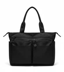 Women's Large Waterproof Nylon Shoulder Bag With Crossbody Strap - Màu xanh hải quân - Xem 4