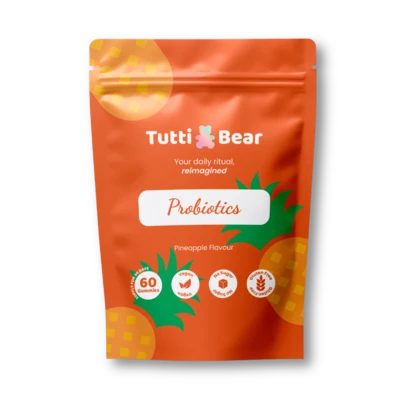 TuttiBear Probiotic Gummies For Digestive Balance & Immunity | Vegan Supplement With 5 Billion CFU + Prebiotic Fiber | Sugar-Free Natural Flavor | 1- Month Supply ✅ 24/48h Delivery
