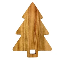 1 PIEZA Bandeja navideña, bandeja con forma de árbol de Navidad, hecha de madera de acacia, tabla de cocina multiusos para fiestas. Adecuada para Navidad, Pascua, Acción de Gracias, Halloween - Decoración rústica de granja, reutilizable, tabla para queso y frutas, centro de mesa para fiesta de Navidad, bordes lisos, tabla de servir decorativa - Amarillo - Ver 18