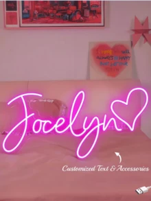 Personalized Name Sign Multi-Brightness Personalized Double-Heart LED Neon Light - USB Powered Customizable Wall Light, Adjustable Brightness, Button Control, Romantic Home Decor, Perfect Wall Decoration. - Multicolor - View 10