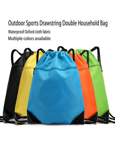 Mochila con cordón ligera, mochila impermeable y espaciosa para senderismo y transporte, organizador de Oxford duradero para equipos deportivos, mochila unisex