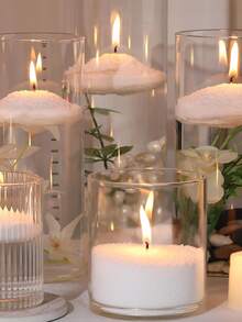 DIY Candle Making Kit - 1.1-Pound Odorless Sand Wax, Decorated With Ice Flower Design, White Sand Painting Texture, Desktop Decoration, Essential For Weddings And Parties, Can Fill Any Container