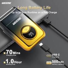 WEEME 男士渐变金/蓝电动剃须刀 - 可充电无线理容工具，带 USB 充电端口，配备精密刀片，适合短胡茬，小巧便携，是旅行的理想之选 - 父亲节或其他场合送给爸爸、丈夫或男朋友的完美礼物。 - 彩色 - 查看 8