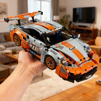 1.300 pezzi Set di blocchi da costruzione per auto da corsa, modello di auto sportiva, giocattolo di mattoncini MOC per auto, decorazione per la casa, giocattolo di mattoncini per adulti, adatto per la collezione, regalo perfetto per gli appassionati, regalo per compleanno/San Valentino