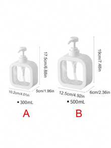 2 Stücke/1 Stück nachfüllbare Kunststoff Seifenspender Flasche, 300ml/500ml, mit Pumpkopf, geeignet für Lotionen, ideal für Hotelbäder - Transparent - Übersicht 3