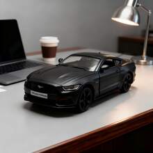 RMZCITY 1:36 比例福特野马合金车模 - 哑光黑/红，金属车身，可开门，摩擦动力，逼真车模，儿童玩具，成人收藏，节日/生日礼物