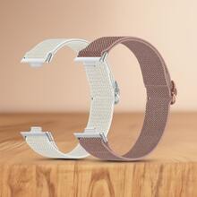 2 piezas Correas de reloj de nailon, diseño de , compatibles con relojes Fit 3/Fit 4/Fit 4 Pro, correa deportiva ajustable y transpirable, unisex - Para reloj Fit3/Fit4/Fit4 Pro - Ver 32