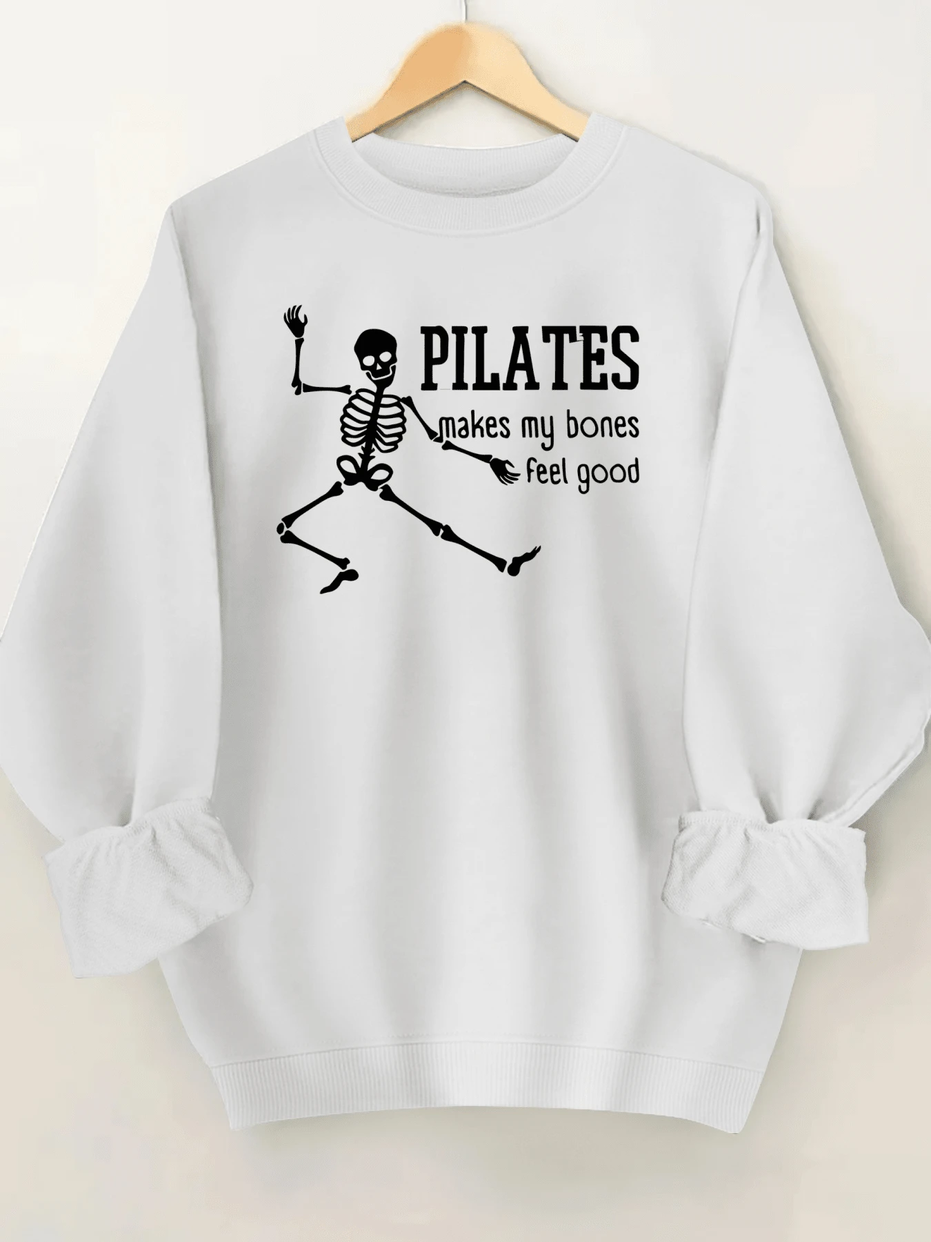 Women'S Casual Crew Neck Sweatshirt With Skull &   (2) - 白色 - 查看 1