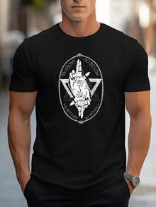 Summer Bestsellers Men's Graphic T-Shirt - Black Guitar And Mexican Hat Skull Design Short Sleeve Shirt - Lightweight Breathable Fabric, Suitable For Fitness, Running, Casual Wear - Machine Washable Daily Street Style Top, Fashionable Sports Gear, Durable Material, Youth Style Supple - 黑色 - 查看 12