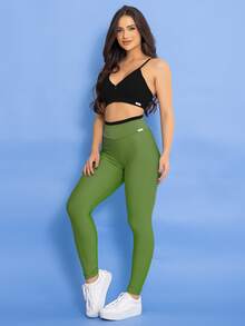 Women's Fitness Set: Gym Top, Leggings, Glow, Tarelles - 墨綠色 - 查看 9