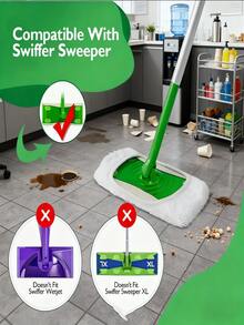 6 Pcs Reusable Mop Replacement Pads - Highly Absorbent, Easy To Clean Wet & Dry Floors, Washable Durable Replacement Mop Cloths, Dust Mop Heads, Soft Mop Pad Refill - Essential Cleaning Tool - 6 màu xanh lá cây - Xem 5