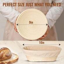 3pcs Baking Set, Willow Bread Proofing Basket Set, Complete Yeast Bread Proofing Kit, Round Proofing Basket (With Cloth Cover), Danish Style Dough Whisk, Flour Sifter, Suitable For Homemade Baking And Fermentation - Multicolor - View 6