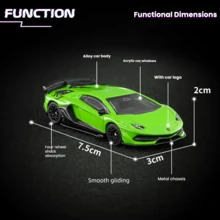 Burago 1:64  Huracan Performante Sports Car Model, Alloy Diecast Toy Car, Gift For Boys, Collectible - Green - View 2