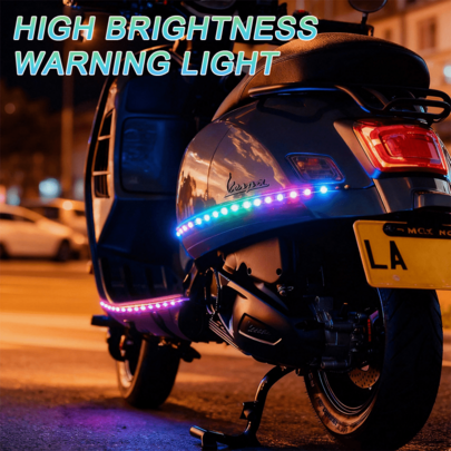 RGB LED Light Strip For Bicycles (2-In-1), 15 LEDs, Suitable For Mountain Bikes And Scooters, Night Riding Warning And Decorative Light, Adjustable Color, 19 Dynamic Modes, 20 Static Lighting Modes, USB Powered, Suitable For Outdoor Bicycle Lighting Accessories, New And Stylish Ambient Decorative Light, Christmas Gift.