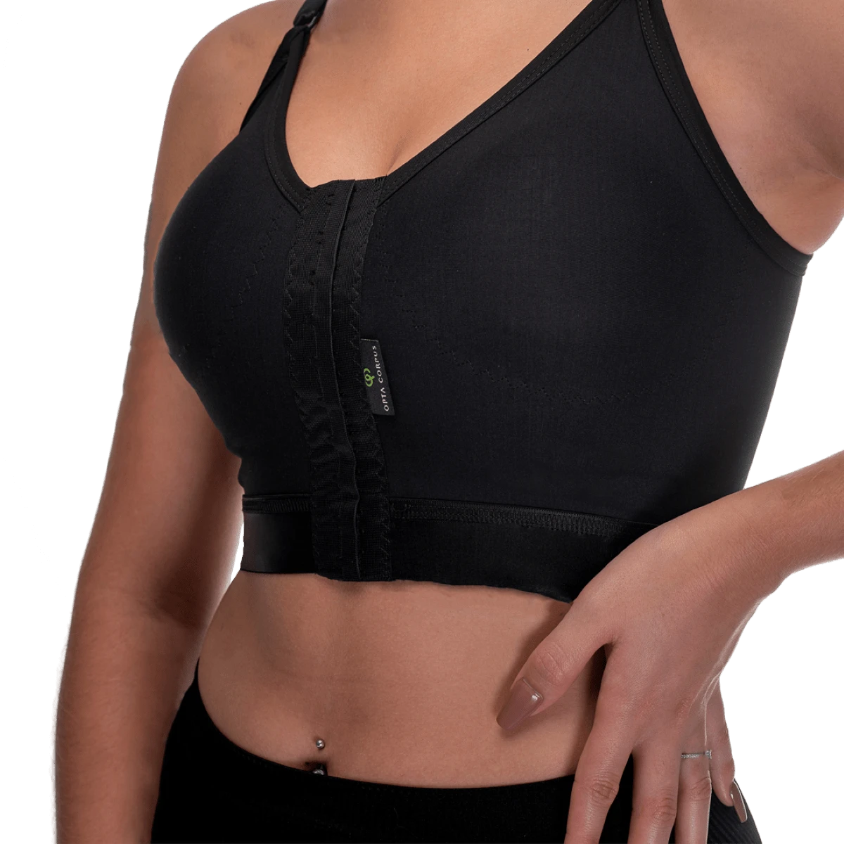 Post-Surgical Bra With Elastic At The Base, Opta Corpus - Negro - Ver 1
