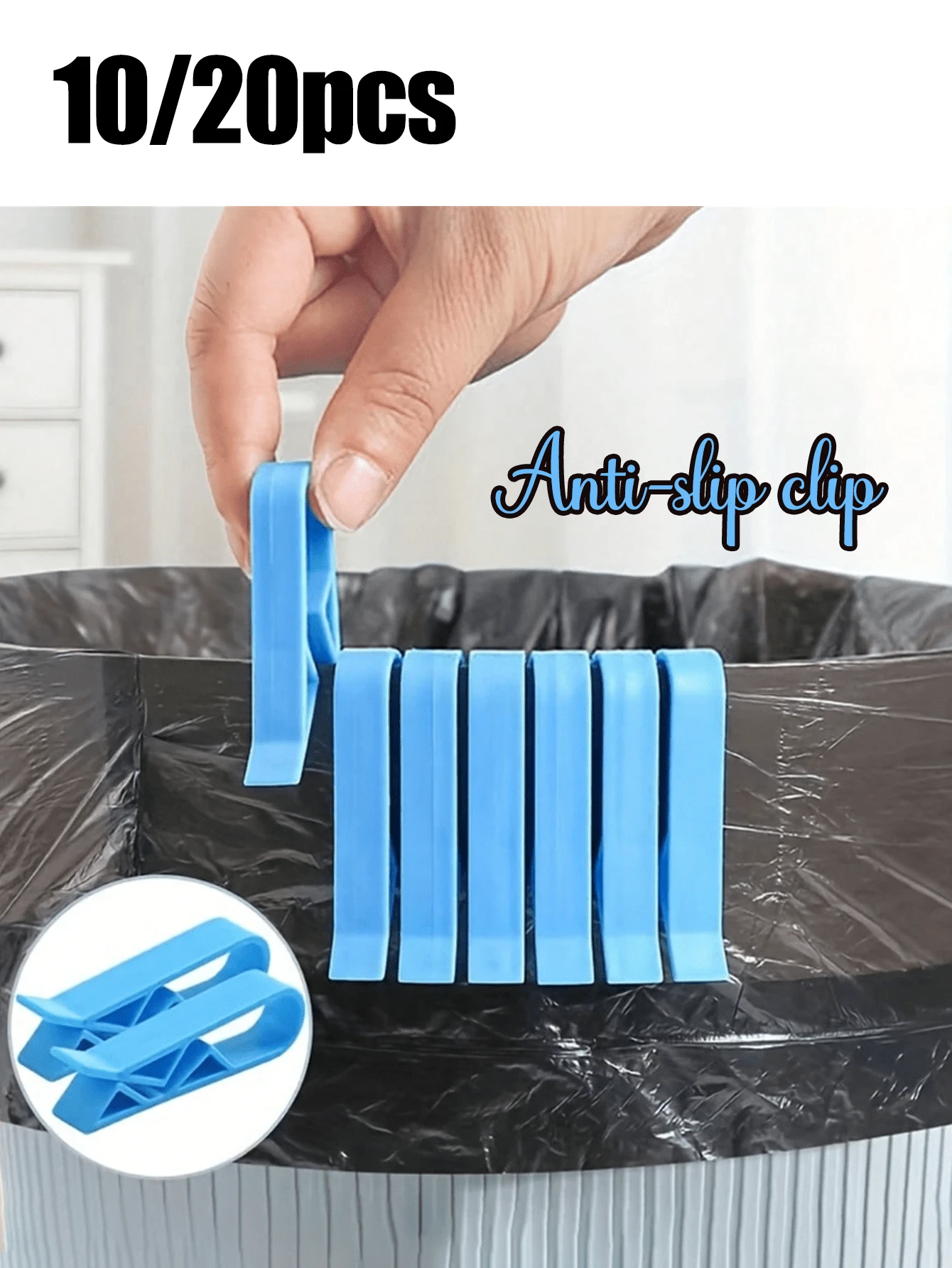 10/20 kẹp túi rác, kẹp niêm phong túi đựng đồ ăn nhẹ, kẹp thùng rác chống trượt. Kẹp túi rác, kẹp túi đựng rác, đồ dùng vệ sinh, đồ dùng gia đình, đồ dùng học tập, hộp đựng đồ, kẹp túi rác tái sử dụng, đồ dùng nhà bếp, phòng tắm, văn phòng, trang trí nhà cửa. - Nhiều màu - Xem 1