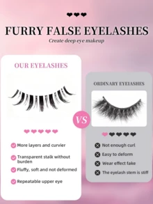 7对自然款假睫毛，整条透明带，柔软蓬松，交叉纤细，自然妆效，仿貂毛假睫毛，适合日常和派对妆容 - 持久自然，打造迷人睫毛。 - 濃密款 - 查看 4
