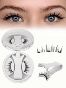 1 Pair Natural Style Magnetic Eyelashes, 1 Pair Reusable Magnetic Eyelashes (With Eyelash Applicator), No Glue Needed, Easy To Wear And Remove, False Eyelashes - Multicolor - View 8