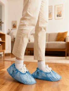 100/200pcs Disposable Shoe Covers/ Plastic Shoe Covers, Transparent Design, Suitable For Home, Travel And Workplace, Anti-Scratch, Anti-Stain, Firmly Fit Floor And Furniture, Home Protection, Shoe, Spring Summer Picks, Brides Maid Gifts, Room, Bedroom Decor, Bedroom Decor, Beach, Travel, For Men, For Women, Vacation,Women's Day,Travel Essentials,Wedding Favours,Y2k,Bedroom,Car Accessories Women,Kitchen Decor,Beach,Summer,Vacation,Holiday,Travel Essential,Going Out Tops,Household Items - Multicolor - View 5