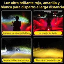 CASALIVA 2pcs Faros Auxiliares Lupa Paraauto Moto, 65000 LM Moto Intermitentes, Luces Exploradoras e Impermeables IP67, Faros LED Rectangular De Lupa,Luz Antiniebla y Alta/Baja - Negro - Ver 6