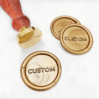 1 carimbo de cera personalizado com cabo de madeira, adequado para convites de casamento, embrulhos para presente, envelopes, cartões de agradecimento, volta às aulas, material escolar