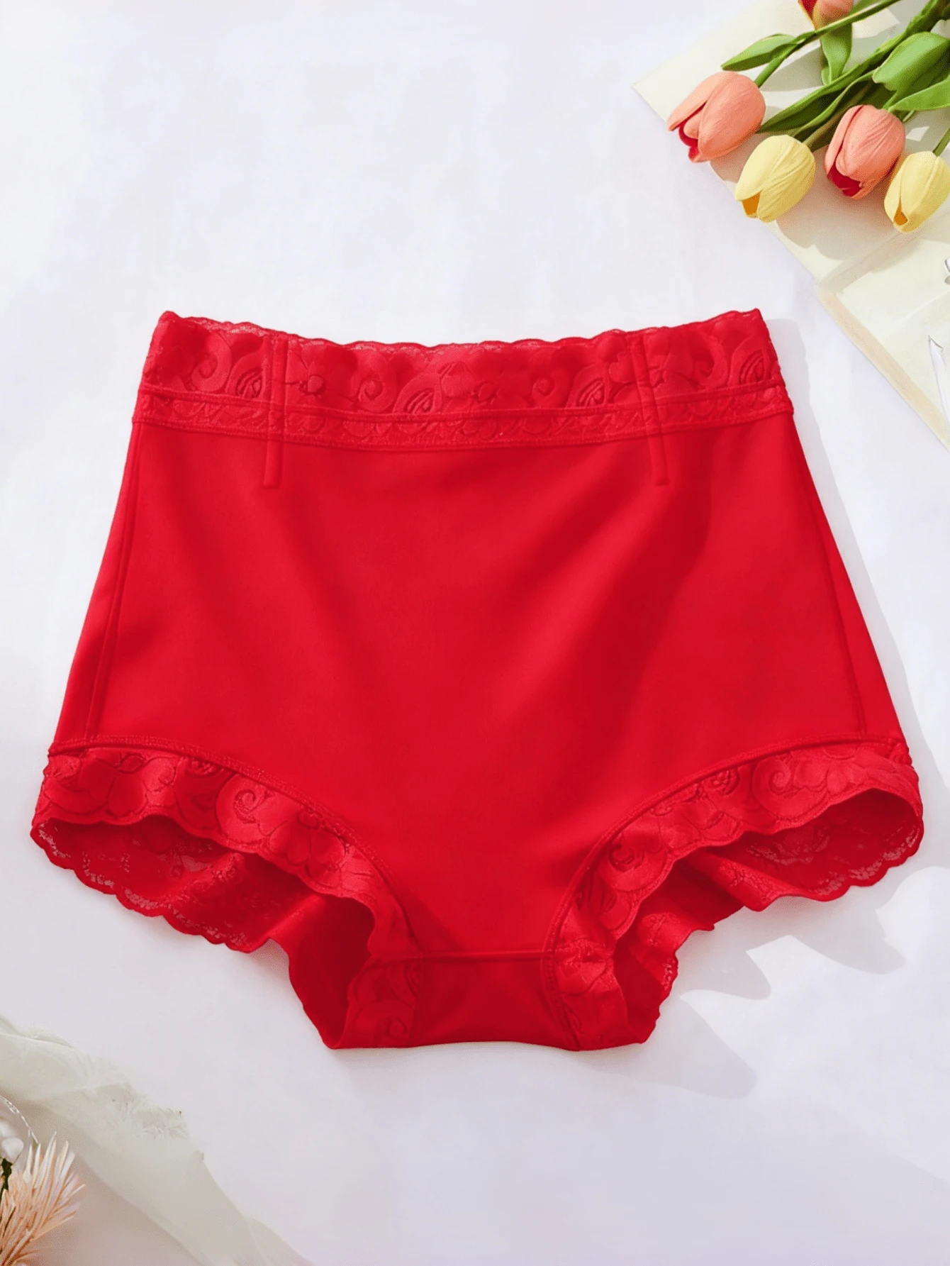 Christmas Women Shapewear, Classic Everyday Wear Butt Lifting Shaping Panties - Red - View 1