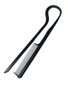 Professional V-Shaped Hair Styling Comb - Casual Plastic Finishing Comb For Straightening & Cutting - Practical Hairdressing Tool - Black - View 3