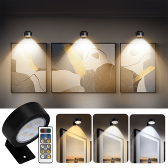 1pc/3pcs/6pcs LED Wall Light, Three-Color Adjustable Brightness, Bedroom Bedside Lamp, LED Night Light, Wall Image Light, Remote/Touch Control, Battery-Powered, Supports Timer Settings, Suitable For Bedroom, Living Room, Corridor (Battery Not Included)