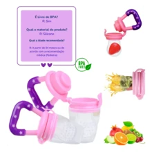 Baby Food Introduction Pacifier For Fruits And Purees, Feeding Pacifier For Babies To Try Fruits, With Hygienic Cap And Soft Bottle Nipple. - Hoa hồng - Xem 2