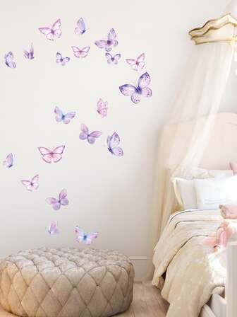 Cartoon Butterfly Wall Stickers, Colorful Butterfly Stickers, Cartoon Living Room Bedroom Children's Room Kindergarten Decorative Stickers, Suitable For Children's Room Decoration