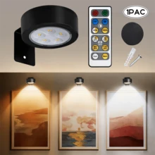1pc/3pcs/6pcs Wireless LED Bedside Lamp, Battery-Powered Wall Light With Remote Control, Bedroom Reading Light, Three Color Temperatures, Timer Function, No Wiring Required, Suitable For Bedrooms, Baby Rooms, Staircases, Porches, Desks, And Bookshelves (Batteries Not Included) - Multicolor - View 14