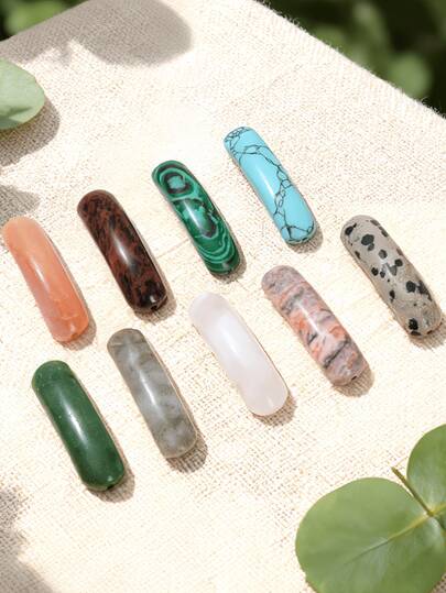 1件天然石桥形吊坠，绿东陵玉/黑玛瑙/紫水晶等脉轮平衡及能量提升疗愈石，适合DIY珠宝制作、手链、项链及其他手工珠宝配件