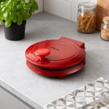 Bandeja circular roja para hornear pizza, plancha eléctrica de doble cara, control inteligente de temperatura, diseño compacto ideal para pizzas caseras, hamburguesas y panes planos. Calentamiento rápido de 110 V con bandeja antiadherente para una limpieza sin esfuerzo, que cumple con todos los requisitos culinarios y de cocina del hogar. - Tipo de Enchufe A USA (110-127V) - Ver 9