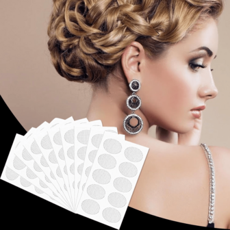 60 st. andningsbara örhängesstödkuddar, stora plåster, tunga öronstabilisatorer, osynliga klistermärken, lobstöd för långvarig användning