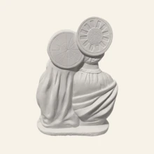 Image Of The Holy Family With Halo, 17cm, Raw Plaster - 白色 - 查看 4