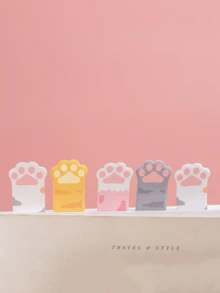 1张可爱猫爪造型便签纸，创意可重复使用备忘录，适合儿童和女性