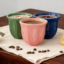 Vintage Ceramic Mug, Floral Pattern Elegant Coffee Cup, Suitable For Cappuccino, Milk, Yogurt Breakfast, Afternoon Tea, Turkish Coffee, Or As A Gift For Valentine's Day, Ramadan, Or Eid Al-Fitr