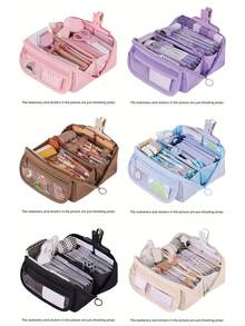 2026 New Creative Large Capacity Pencil Case, With Multi-Function Desktop Organizer And Stationery Storage Box, 6 Color Options, Suitable For Students And Office Use, Portable Learning Gift Pencil Bag - Multicolor - View 8