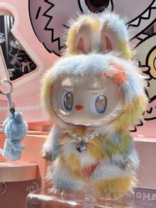 POP MART Labubu The Monsters "Rock The Universe" High Energy Series, 37cm Oversized Vinyl Face Soft Companion, Rainbow Pastel Aesthetic + Pearl Necklace + DIY Accessory Set, Soft Polyester Piece, Ugly-Cute Nordic Elf Design, Limited Edition Collectible, Home/Bedroom/Sofa Decor & Photo Prop, Perfect Gift For Labubu Fans/Z-Generation/Teens/Adults, Birthday/Valentine's/Christmas/Halloween Present - Multicolor - View 8