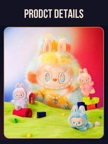 POP MART Labubu The Monsters "Rock The Universe" High Energy Series, 37cm Oversized Vinyl Face Soft Companion, Rainbow Pastel Aesthetic + Pearl Necklace + DIY Accessory Set, Soft Polyester Piece, Ugly-Cute Nordic Elf Design, Limited Edition Collectible, Home/Bedroom/Sofa Decor & Photo Prop, Perfect Gift For Labubu Fans/Z-Generation/Teens/Adults, Birthday/Valentine's/Christmas/Halloween Present - Multicolor - View 5