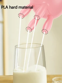 1个趣味奶牛造型牛奶盒盖，适用于2.7厘米/1.062英寸瓶口（请注意尺寸图，以便对接瓶口）。采用PLA硬质材料，这款粉色盖子设计成奶牛身体的一部分，超级逼真。它不仅是厨房或餐桌上的趣味装饰品，而且在倒牛奶时也非常实用。 - 彩色 - 查看 5