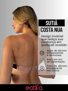 Eatifa Bare Back Bra With Discreet Silicone Strap, Adjustable And Removable With Chocolate Nude Bra Cup - Màu be - Xem 2