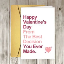 1pc Romantic Valentine's Day Card, Anniversary Card, Holiday Greeting Card Printed With "The Best Decision You've Ever Made", Suitable As Wedding Card, Anniversary Gift, Valentine's Gift, Love Message, Couple Gift, Unique Birthday Gift, Suitable For All Occasions To Express Love - Multicolor - View 13
