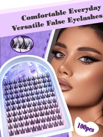 10 rader med 100 kluster av hundögonfransar Naturliga hundögonfransar Individuella kluster Segmenterad design för nybörjare Tät, kameraklar stil Förlänger ögonen vertikalt