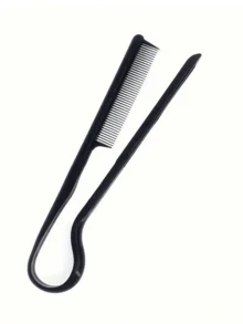 Professional V-Shaped Hair Styling Comb - Casual Plastic Finishing Comb For Straightening & Cutting - Practical Hairdressing Tool - Black - View 4