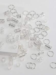 80件/套 金丝太阳形发圈混装，女士编织发饰，节日派对头饰，万圣节发饰，发夹，发卡，发卡 - 彩色 - 查看 7